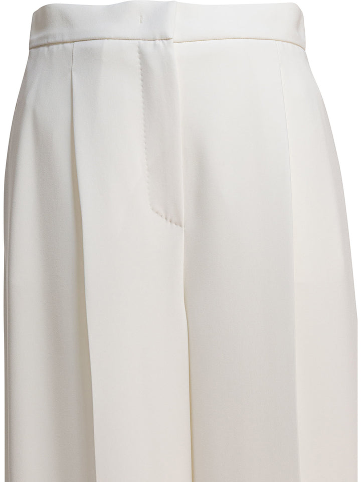 Max Mara Wide Cady Trousers - Bianco | 7351f3eaae8886bfcee3272a4c43cc984687c49a