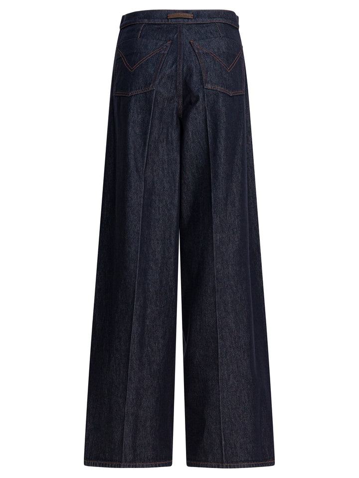 Max Mara Denim Wide Leg Jeans - Blu | c1a683a9e576e90ffd34a1341129822698b8c0f2