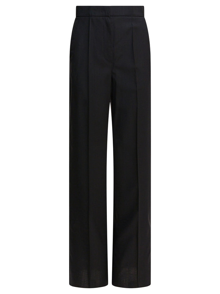 Max Mara Light Wool Straight Trousers - Nero | 7fafe1754756410e908d5bbc5470a2538985b64a