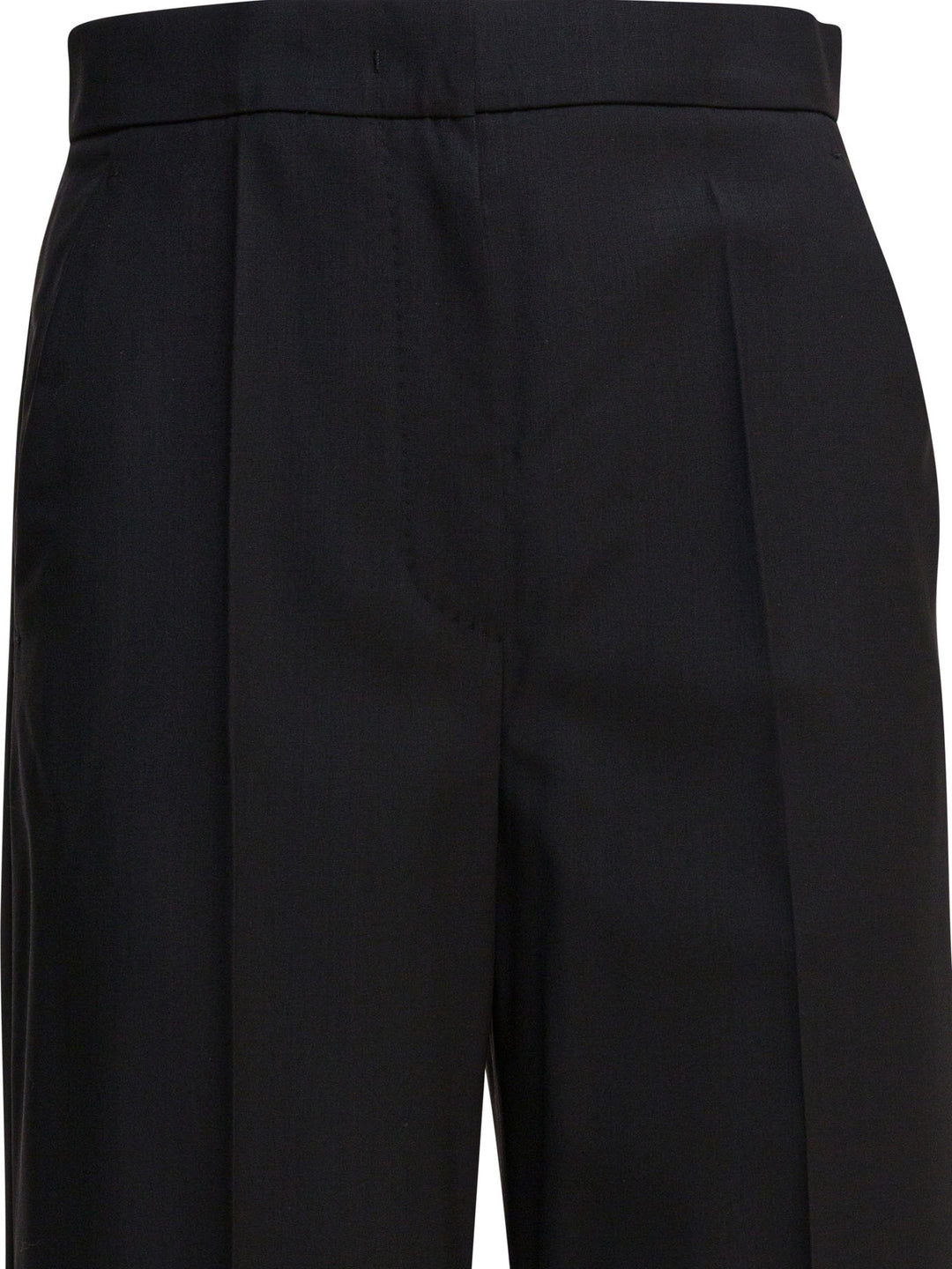Max Mara Light Wool Straight Trousers - Nero | 4d1006b9a47f148dfa8d3ef00dc0b795cb05ca57