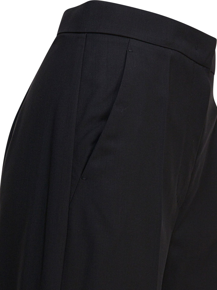 Max Mara Light Wool Straight Trousers - Nero | a371b700a4f434ca32bca3b27ff1a45a0dd26c2d