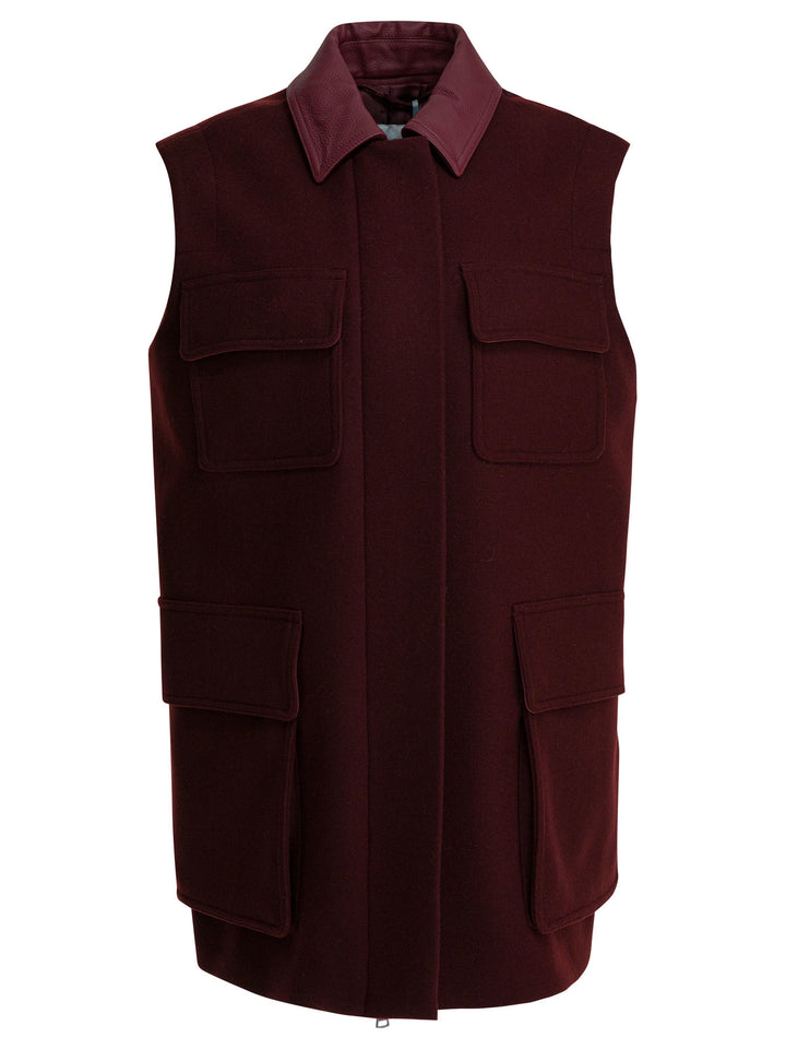 Max Mara Sleeveless Jacket In Wool And Alpaca Jackets and Coats - Rosso | fbc68903e5d1798a9256b472ff08a875cdfb2b40