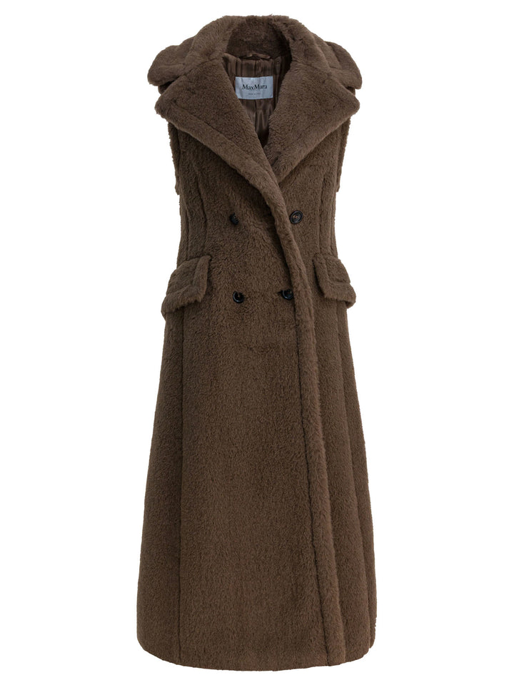 Max Mara Sleeveless Jacket In Alpaca Jackets and Coats - Marrone | 7b35fc0480afbf1afa3276a3069640d2e5f4dce6