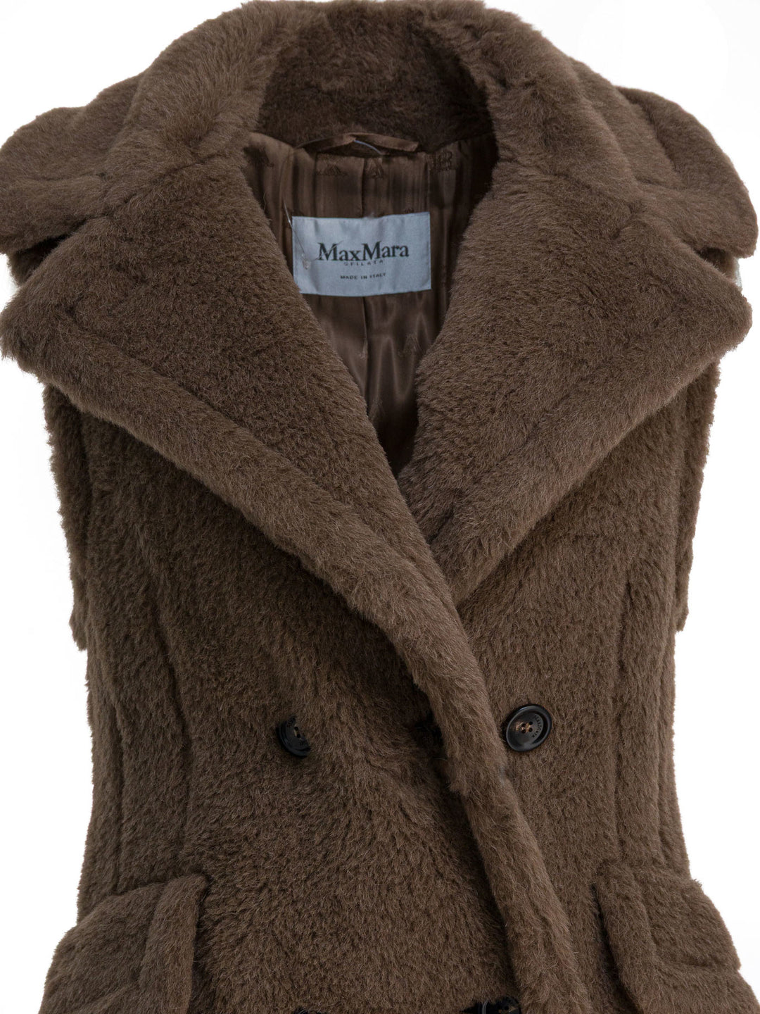 Max Mara Sleeveless Jacket In Alpaca Jackets and Coats - Marrone | bc61ec1ca8001d335cbe75e1f8dbb24a40e606ff