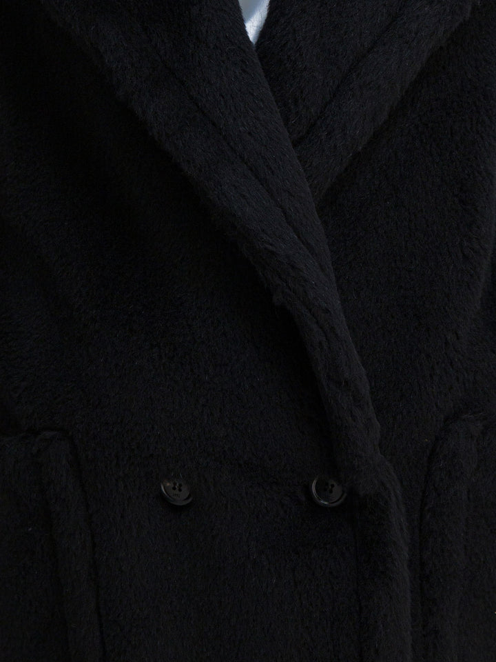 Max Mara Sleeveless Teddy Jacket In Alpaca And Wool Jackets and Coats - Nero | 5a02c4818b26ce43731fb10c52319fd8e5c59076