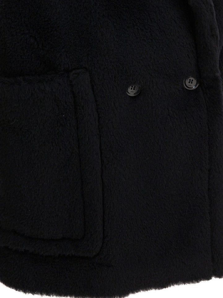 Max Mara Sleeveless Teddy Jacket In Alpaca And Wool Jackets and Coats - Nero | f637afad4fbfc2b6334a53fcd51bf66efd7e55c5