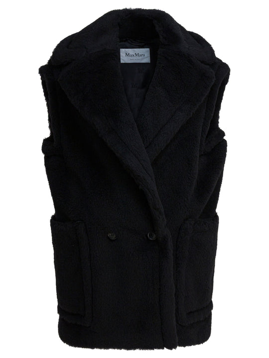 Sleeveless Teddy Jacket In Alpaca And Wool Jackets And Coats Nero
