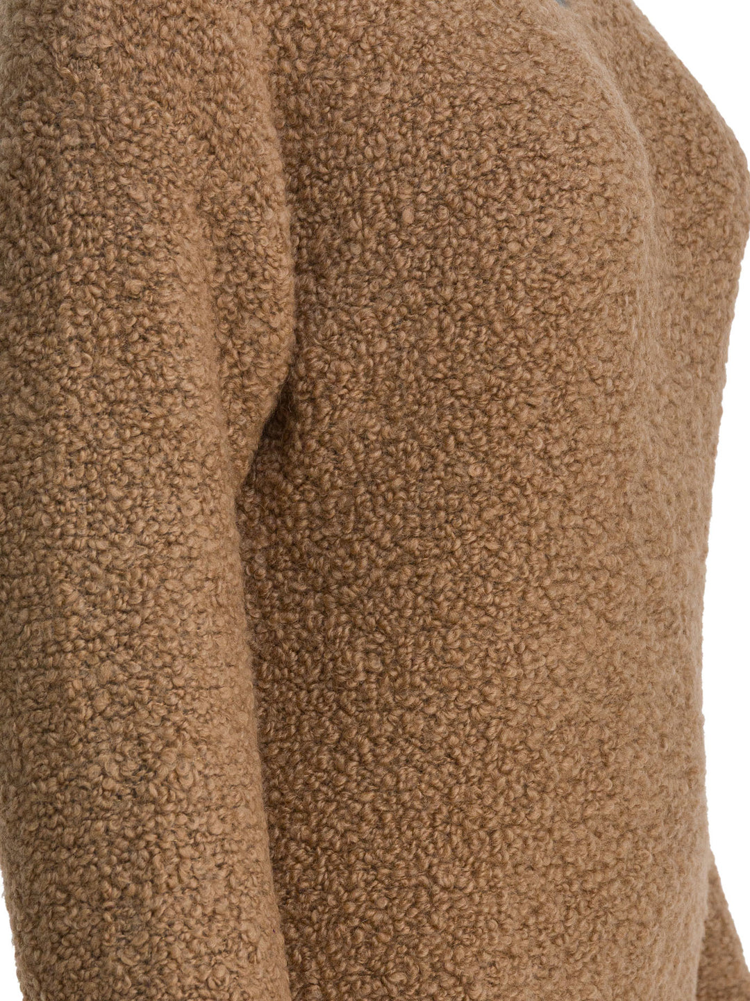 Max Mara Camel And Silk V-Neck Sweater Knitwear - Marrone | 8ca7017234357fd1d0157db1632efec1050f4f37