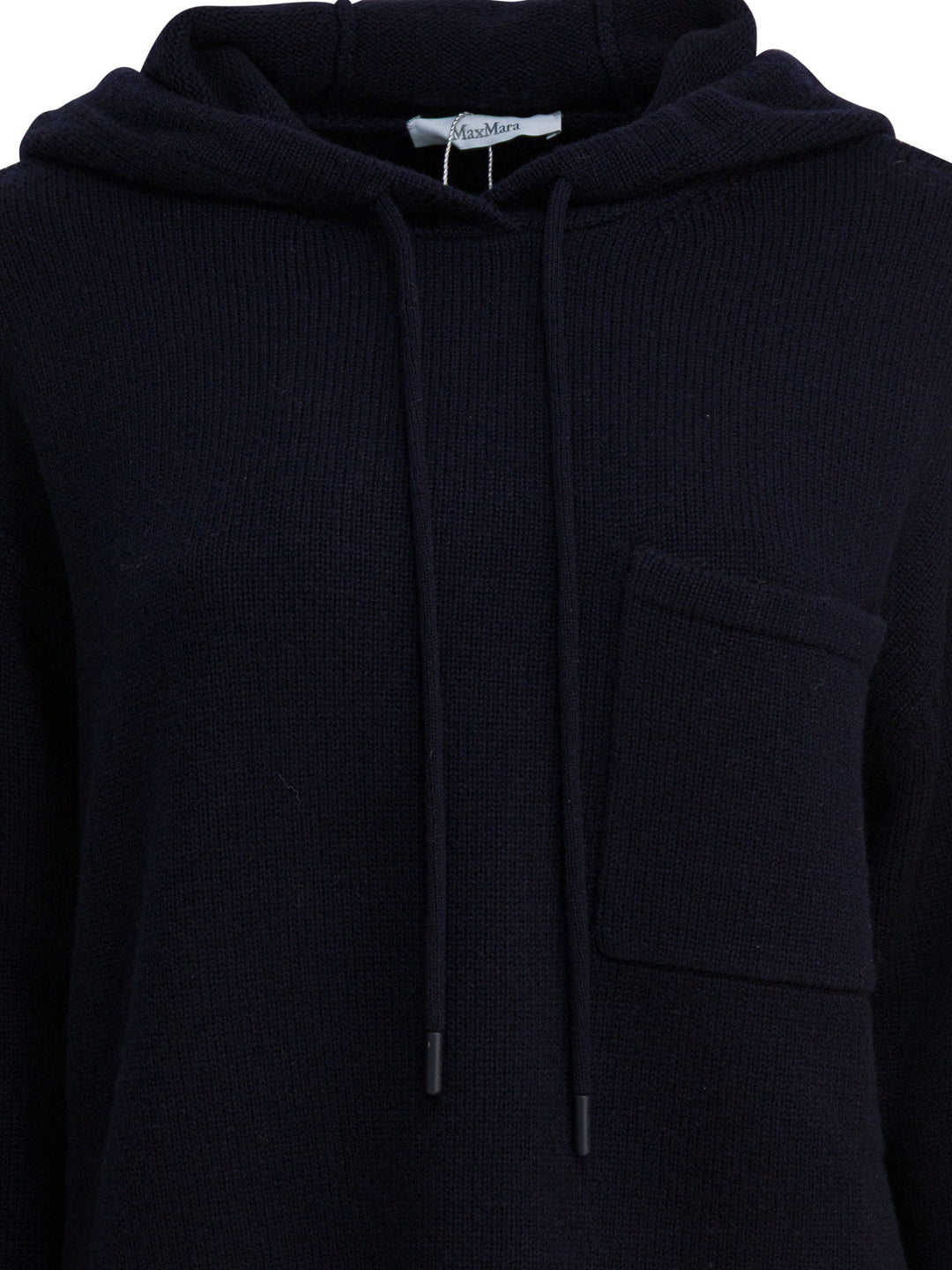 Max Mara Wool And Cashmere Hooded Sweater Knitwear - Blu | 2f934da33721b2722dd92aae26f766765d2c1b6b