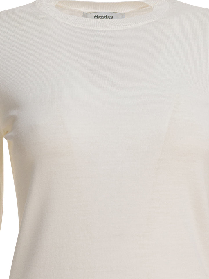 Max Mara Basic Wool Sweater T-shirts - Bianco | b67791ce6753e2c00bfac43542bd3e1c968680f0
