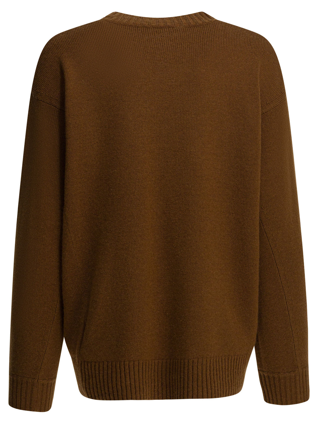 Max Mara Embroidered Crew Neck Sweater Knitwear - Marrone | 15324a9597055db61f4c47248c9e4a931fedd496