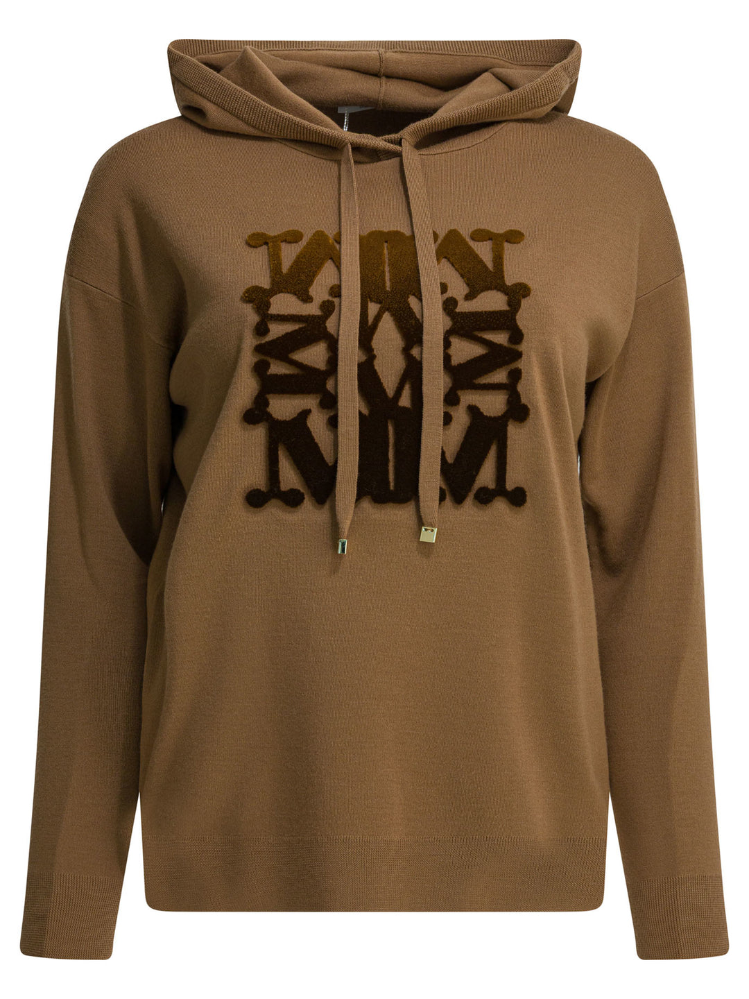 Max Mara Virgin Wool Hooded Sweater Knitwear - Marrone | 30dbcc7ae25d7141087c326bbcae0a27e865464a