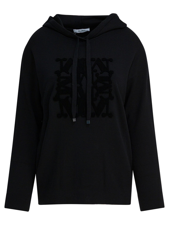 Max Mara Virgin Wool Hooded Sweater Knitwear - Nero | 28a09a463528f2e10a9b2c9ebb8b216dae8f4715