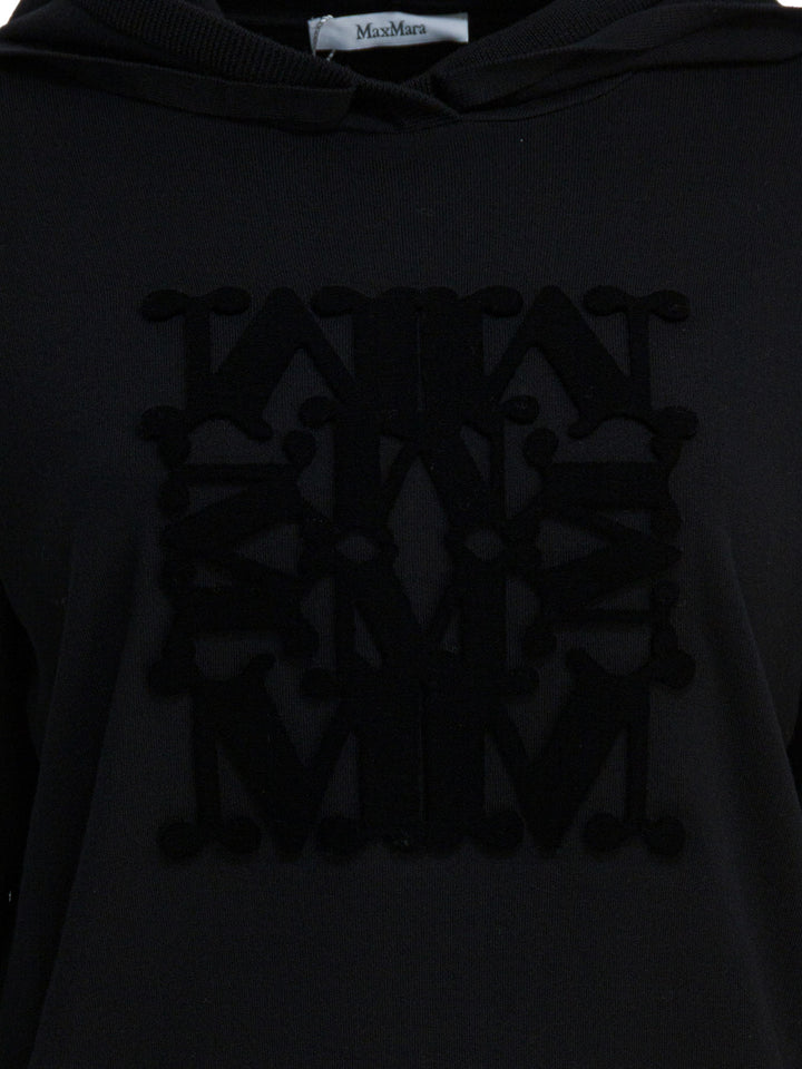 Max Mara Virgin Wool Hooded Sweater Knitwear - Nero | 5dd1f11cb0b3dedad059ad5c062a466be5fc8c75