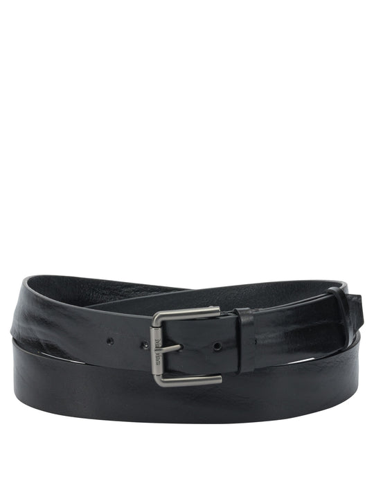 Long Leather Belt Cinture Nero