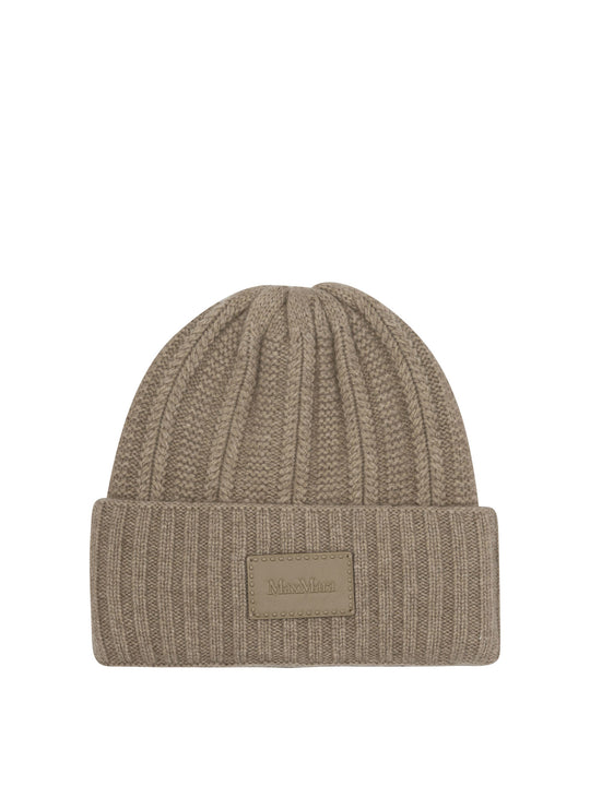English Rib Cashmere Beanie Cappelli Beige