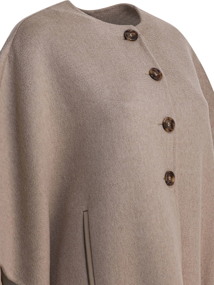 Max Mara Cashmere Midi Cape Jackets and Coats - Beige | f9b0641434e72e8ca28cd54ef7e08779afdf4f4f