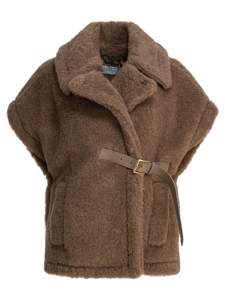Max Mara Teddy Cape Made Of Alpaca And Cashmere Jackets and Coats - Marrone | 75027dbdc151ef24f09b89402958e756dd619f85