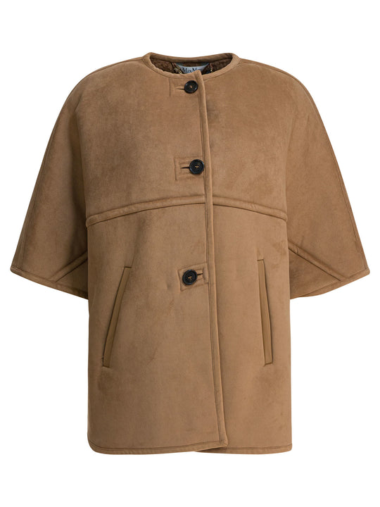 Cape In Camel Jackets And Coats Marrone