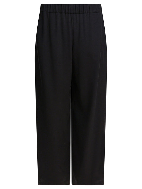 Pantalón ancho de seda negro
