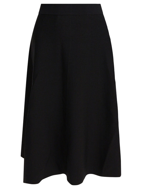 Flared Midi Skirt Gonne Nero