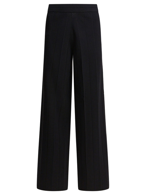 Weite Strickhose Schwarz