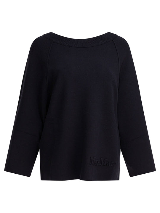 Viscose And Wool Over Sweater Knitwear Blu