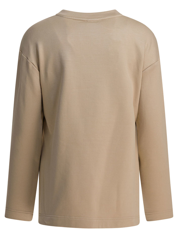 Max Mara Pure Silk And Cotton Sweatshirt Sweatshirts - Marrone | d5e9678e01b5d20f3755958029854ade05b2ea7d