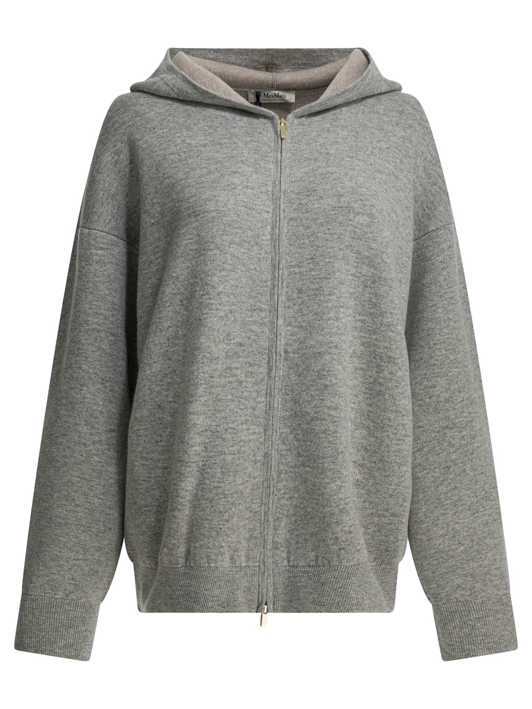 Max Mara S Wool And Cashmere Zipper Sweater Knitwear - Grey | 57a1fcf954bc19ba8ca41aeeb14d5a0f88fbe090