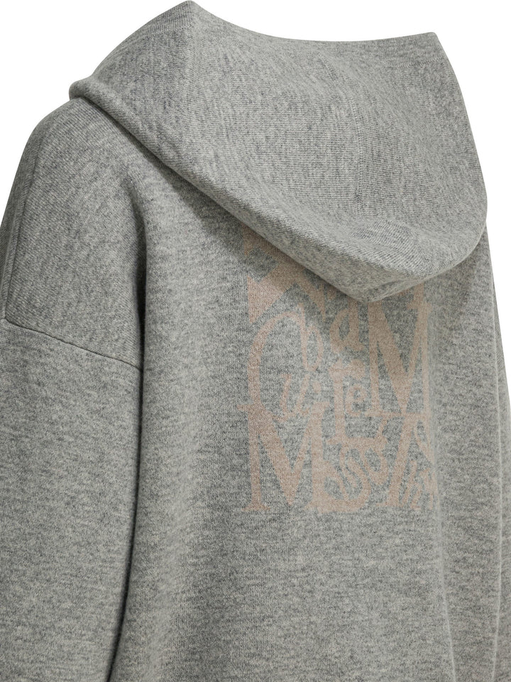 Max Mara S Wool And Cashmere Zipper Sweater Knitwear - Grey | 67f2da181291443d671506742ac7faf44143d918