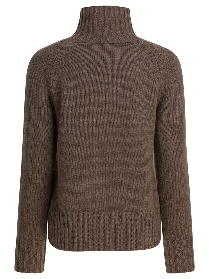 Max Mara S Wool And Cashmere Turtleneck Sweater Knitwear - Marrone | e21232fd06007797a0ed404b320d49a46734b4b5