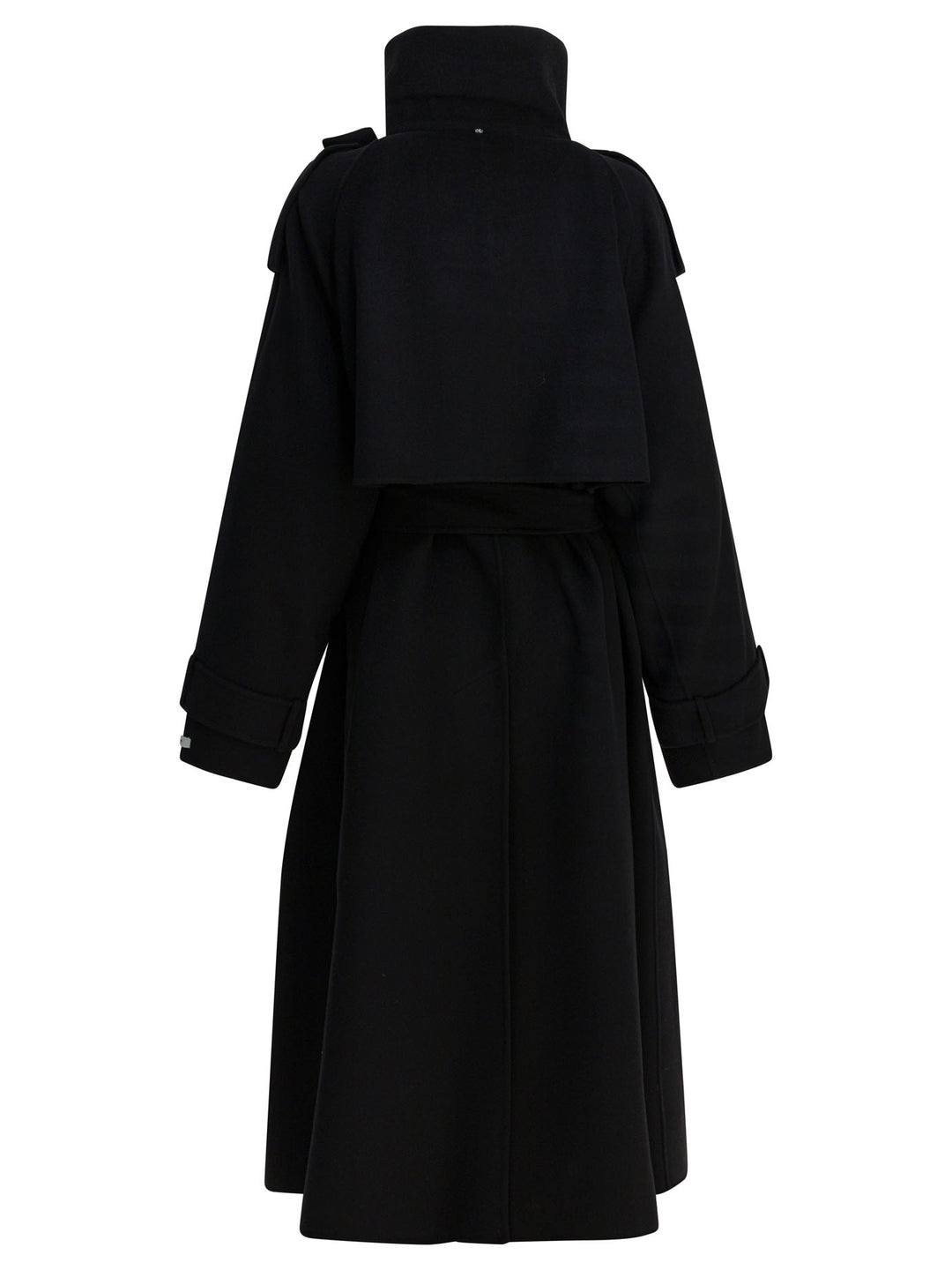 Max Mara Sportmax Virgin Wool Long Coat Jackets and Coats - Nero | 70ba2f22ebe40ecbfbe7dfb1d8f7017783737bc4