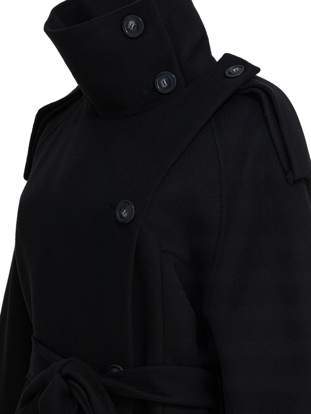 Max Mara Sportmax Virgin Wool Long Coat Jackets and Coats - Nero | 7ee95ca7d78f4dc4f2b063520fe7bedfdf62bbdc