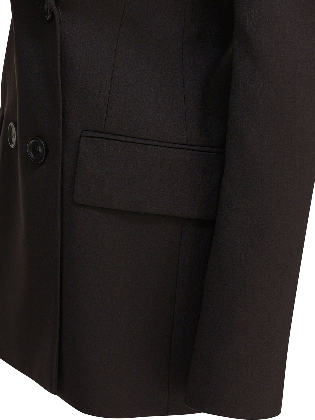 Max Mara Sportmax Double-Breasted Wool Blazer Jackets and Coats - Marrone | 4718d68b9bf7f497c0b3ce1ec84a69401bc3cc0d