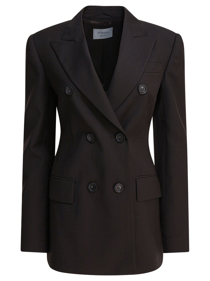 Max Mara Sportmax Double-Breasted Wool Blazer Jackets and Coats - Marrone | c26ae6e3d9d70892c8e944d9077c6123d8633959