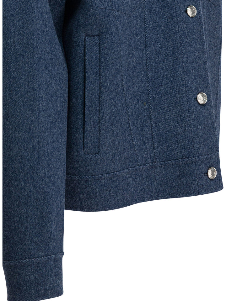 Max Mara Sportmax Wool Overshirt Jacket Jackets and Coats - Blu | 5fe5a982d56af6f8058d6b3e49f702e1fa94547a