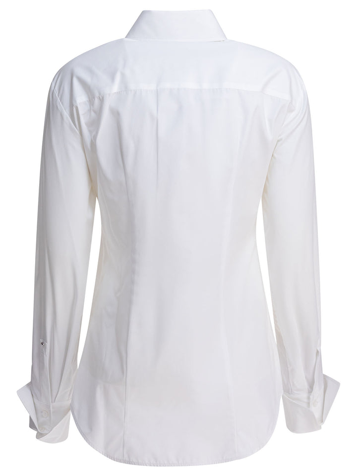 Max Mara Sportmax Cotton Poplin Shirt Shirts - Bianco | 08189729598db87941fcd299b3a0ecf302b2a585