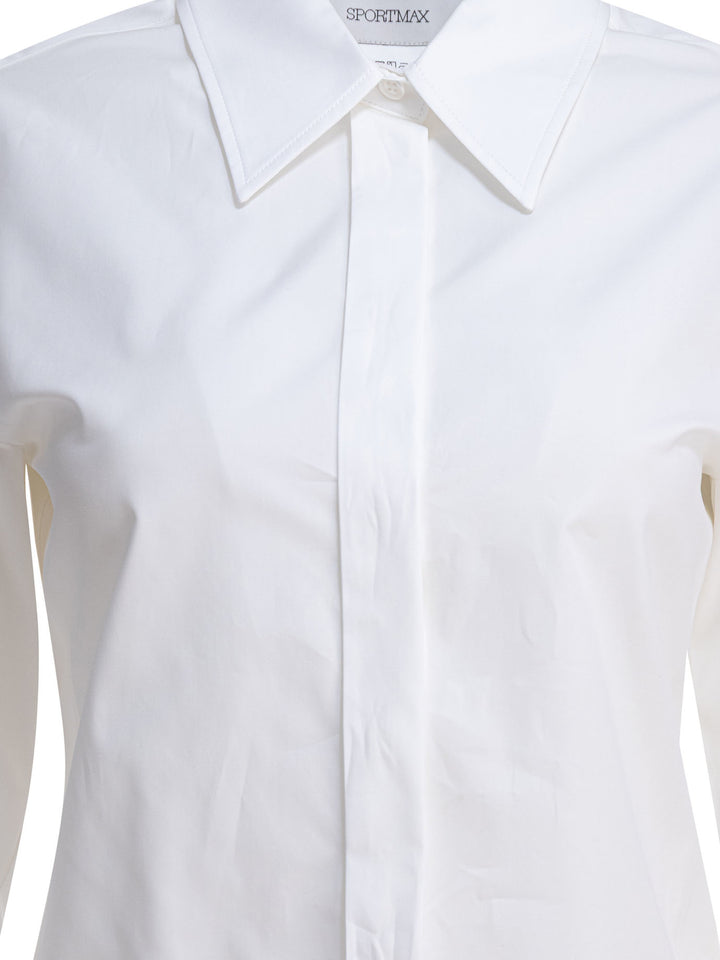 Max Mara Sportmax Cotton Poplin Shirt Shirts - Bianco | 365ce1475b9aff754af5e83e9f46df80c0c807db