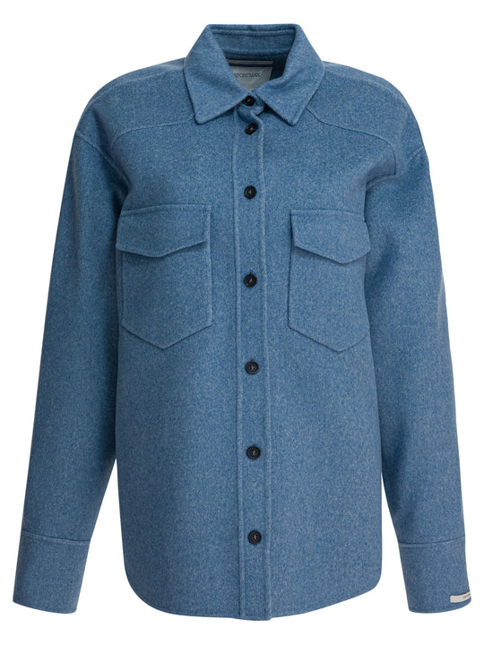 Virgin Wool Overshirt Jacket Jackets And Coats Light Blue