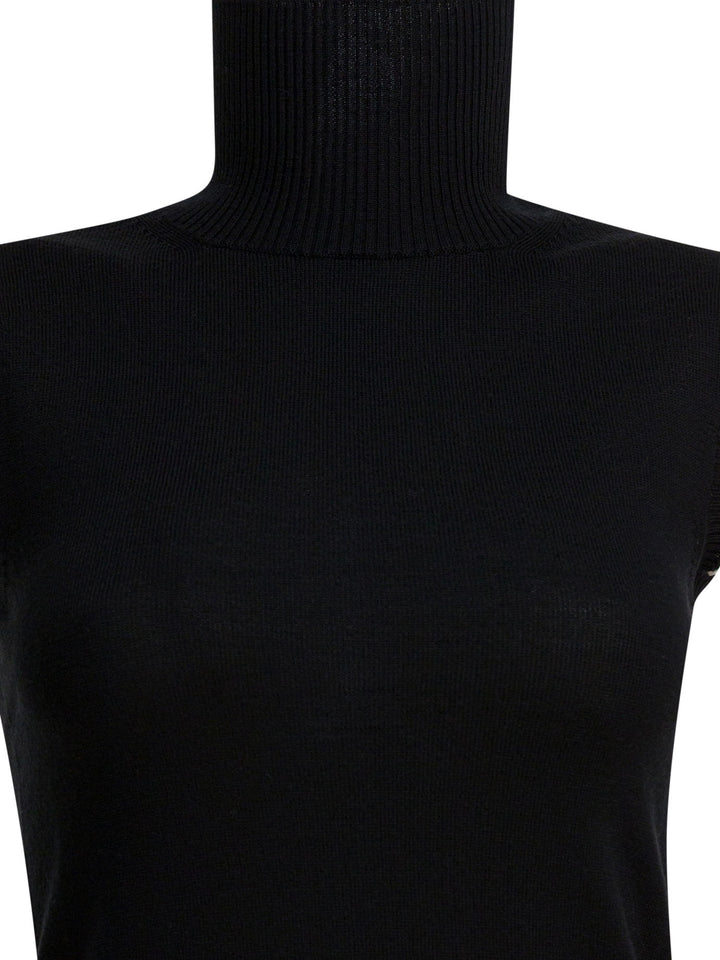 Max Mara Sportmax Mock Neck Sleeveless Knitwear - Nero | 932ddb7883e9f353921b0305b20b54a5bf8f8419