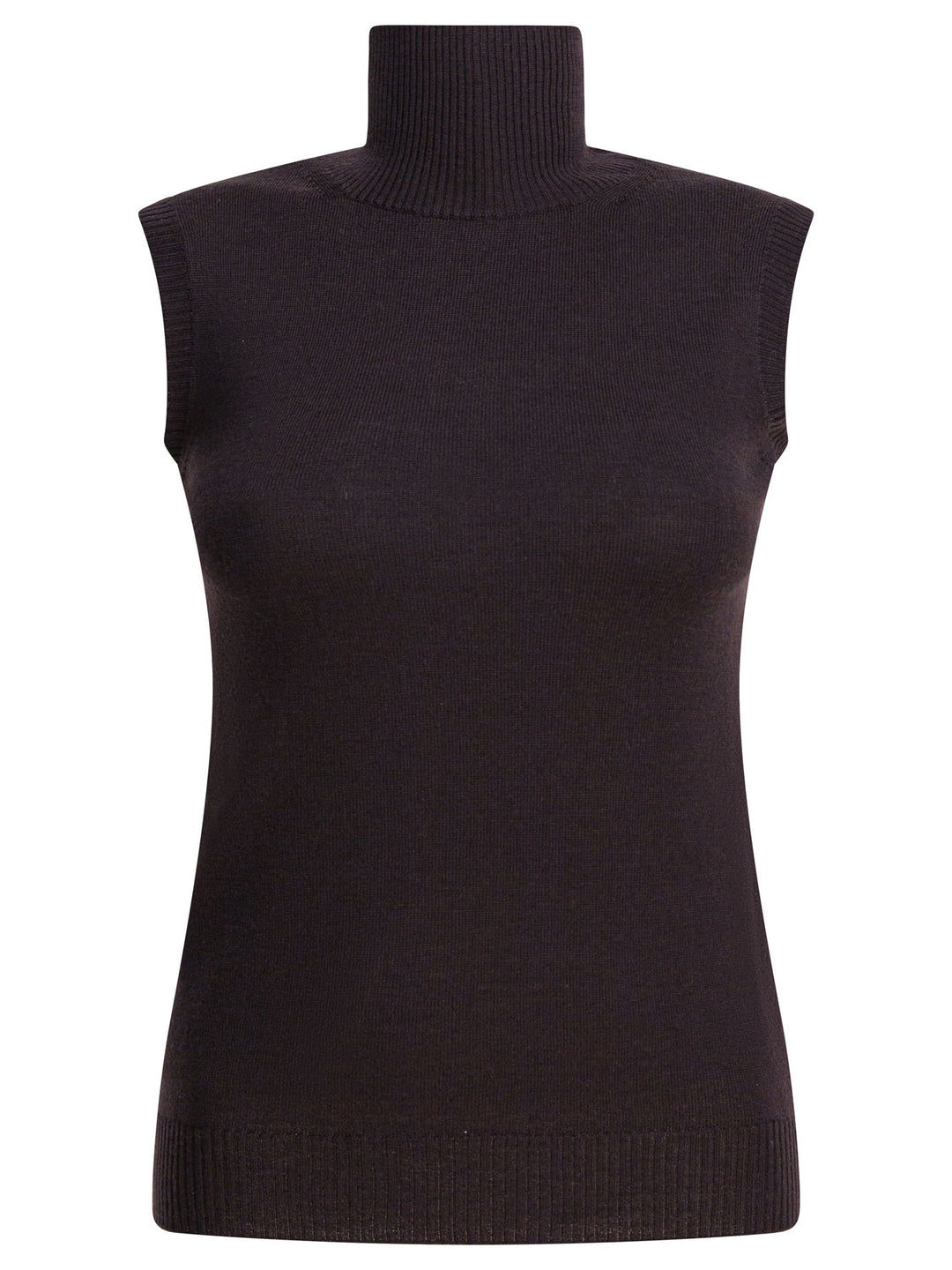 Max Mara Sportmax Mock Neck Sleeveless Knitwear - Marrone | 0aa6ae794d00d0f4daebc08f68acae4c148737f3