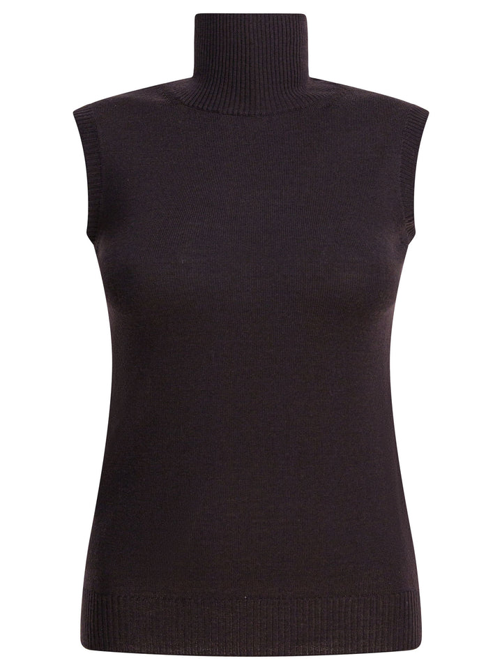 Max Mara Sportmax Mock Neck Sleeveless Knitwear - Marrone | 0aa6ae794d00d0f4daebc08f68acae4c148737f3
