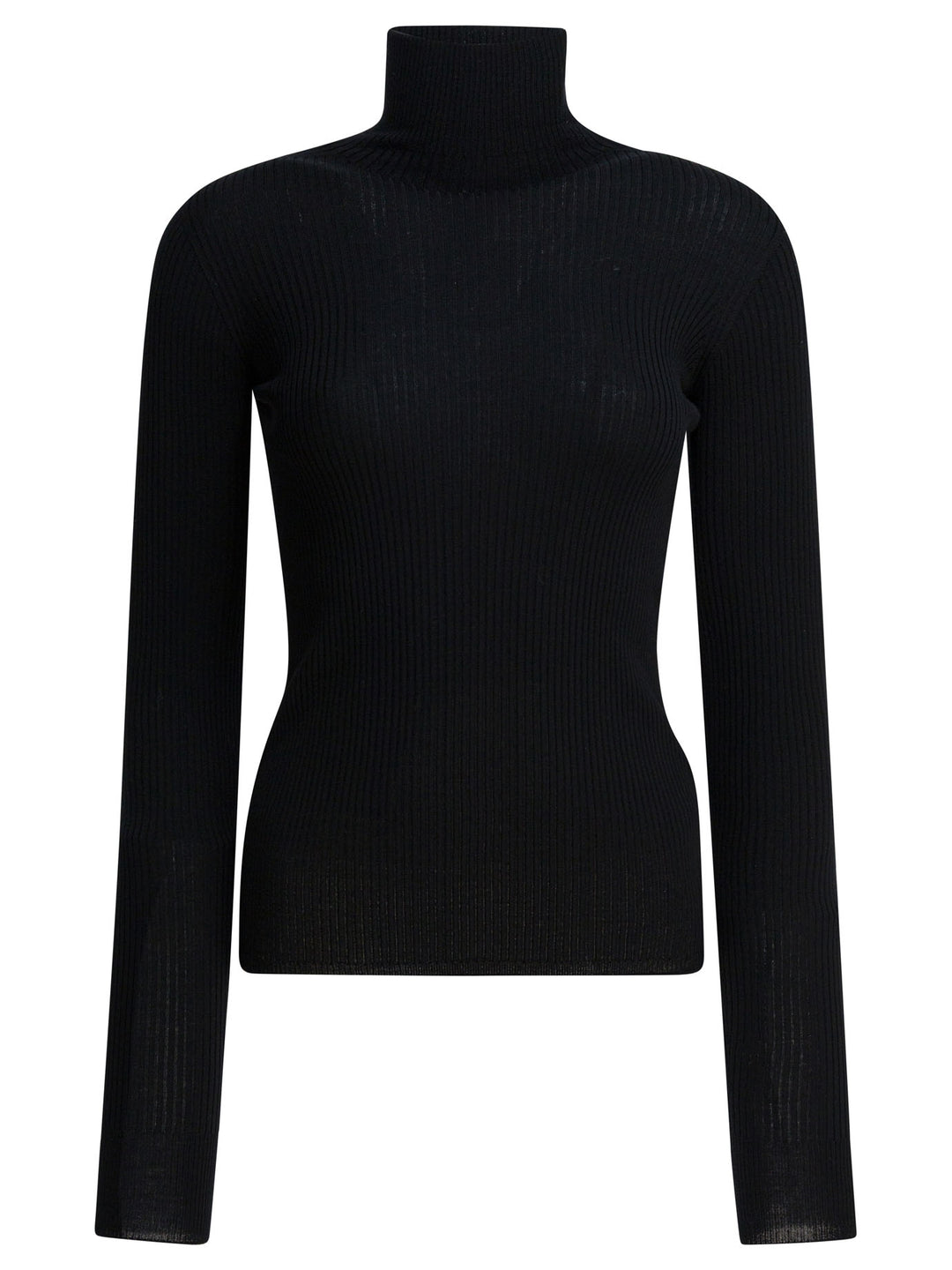 Max Mara Sportmax Virgin Wool Turtleneck Knitwear - Nero | 43c6d251cb2554f1ec207ba55a2d267e704a5bd8