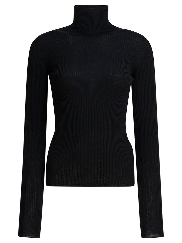 Max Mara Sportmax Virgin Wool Turtleneck Knitwear - Nero | 43c6d251cb2554f1ec207ba55a2d267e704a5bd8