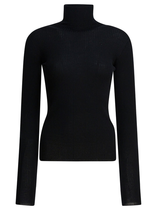 Virgin Wool Turtleneck Knitwear Nero