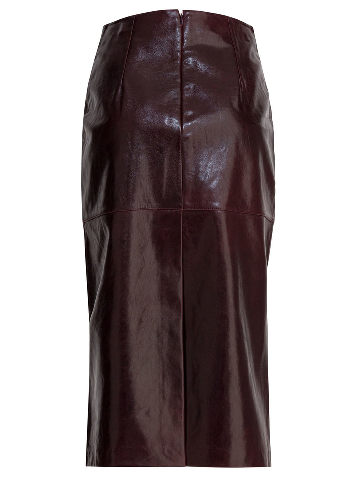 Max Mara Sportmax Leather Midi Skirt Gonne - Bordeaux | a5cdd8d16939722bc20e9d75a88a948e4dd7e72d