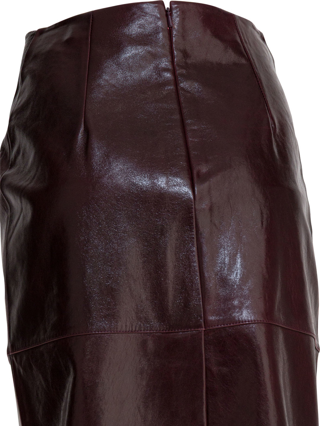 Max Mara Sportmax Leather Midi Skirt Gonne - Bordeaux | 05814171c3aa168ab6034065f41ca071820ef145