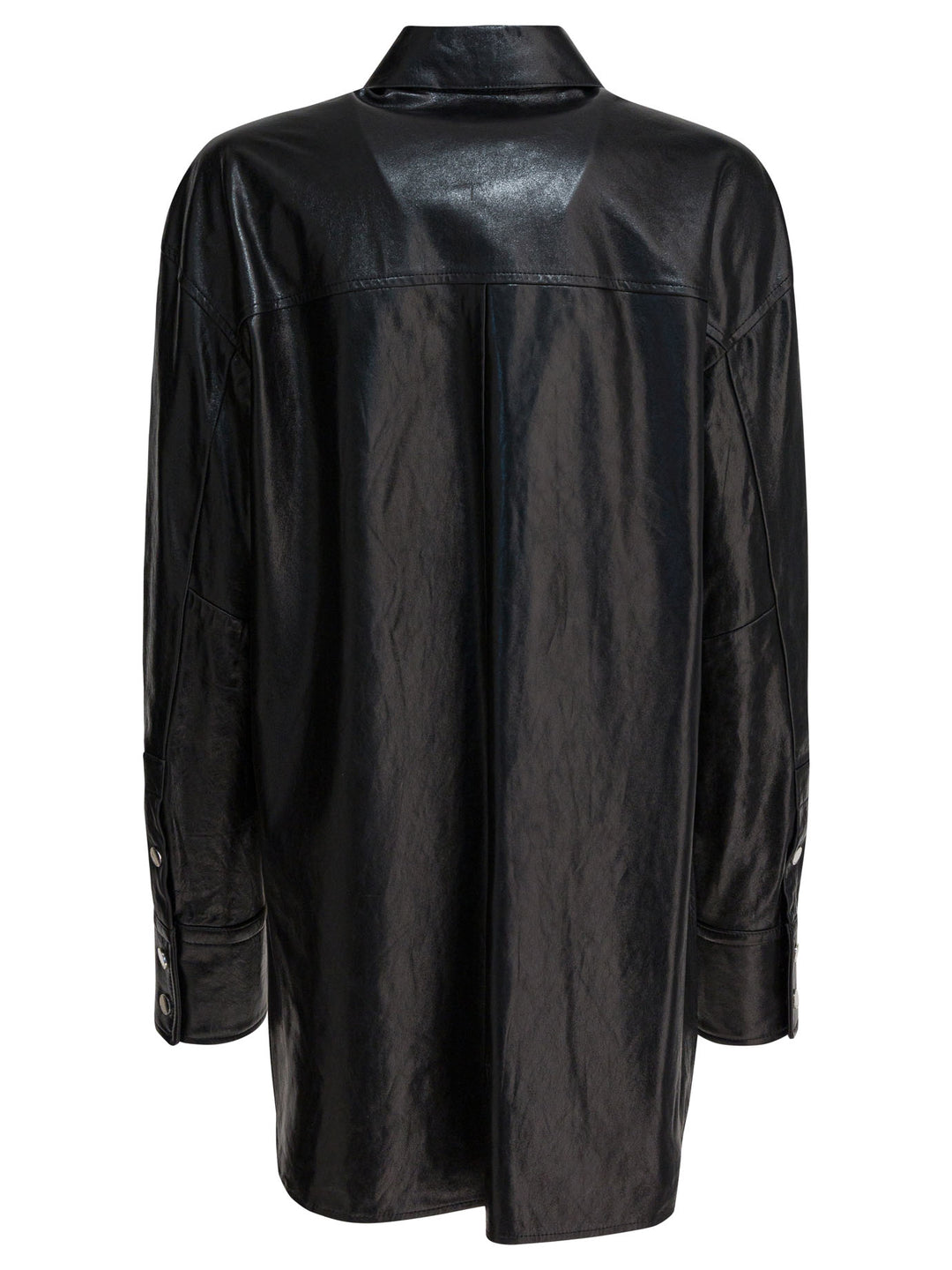 Max Mara Sportmax Leather Shirt Shirts - Nero | 290b084562598ce33c2ab5aa6d985f1e0b4dd108