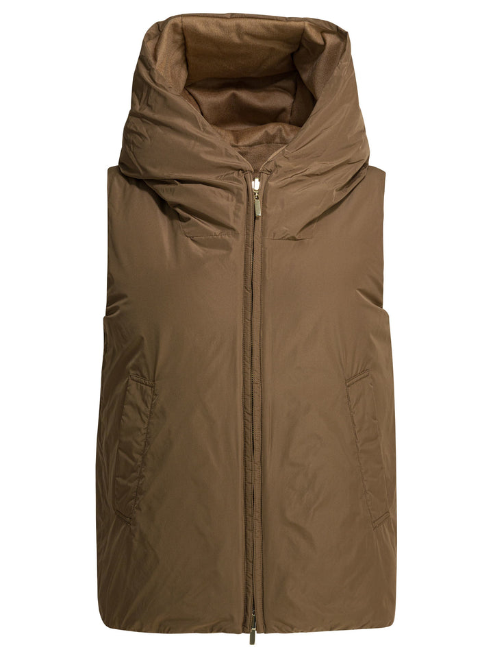 Max Mara The Cube Reversible Sleeveless Jacket Jackets and Coats - Marrone | 95a5c2578f7536f8f1bb618f0992b6e94229d000