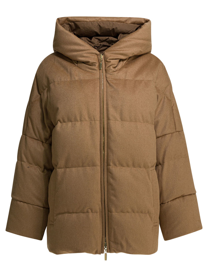 Max Mara The Cube Short Down Jacket In Camel Wool Jackets and Coats - Marrone | 2bb33491e566b235dad37b5f73a09da3b3de0eec